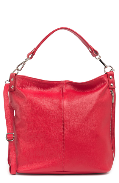 Shop Massimo Castelli Maison Heritage Leather Shoulder Bag In Red