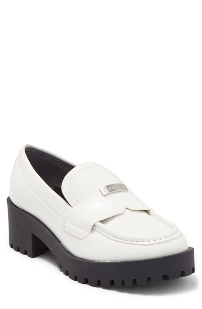 Calvin Klein Marli Platform Lug Sole Loafer In White 140 | ModeSens