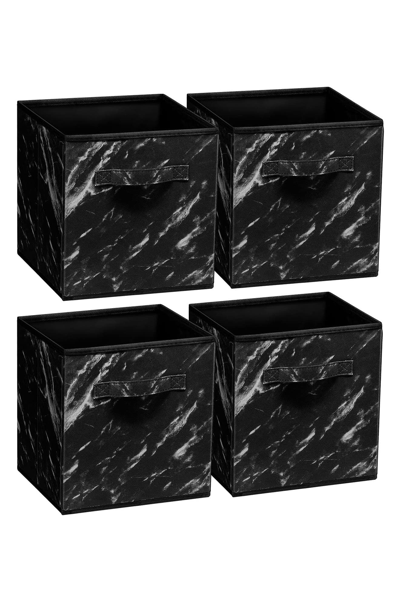 Shop Sorbus Foldable Storage Cube In Black Marble