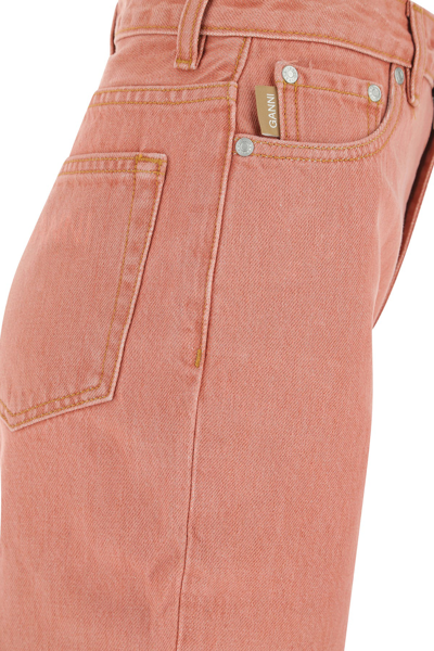 Shop Ganni Dark Pink Denim Jeans  Pink  Donna 26