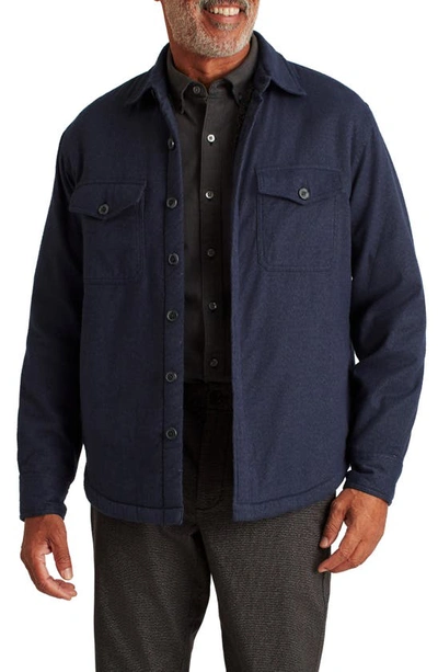 Shop Bonobos Fleece Lined Flannel Jacket In Solid Donegal - Navy