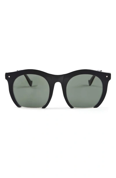 Shop Grey Ant Foundry 51mm Round Sunglasses In Black/ Grey