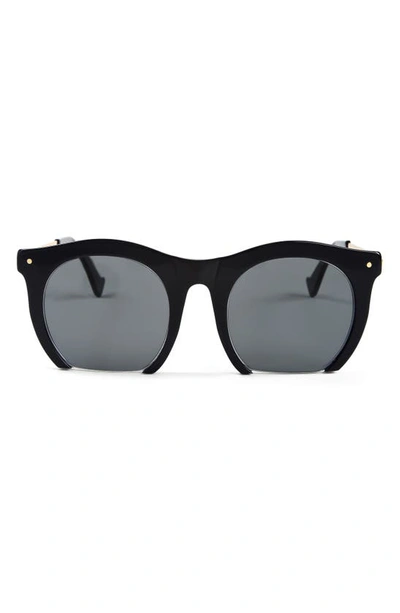Shop Grey Ant Foundry 51mm Round Sunglasses In Black/ Gold