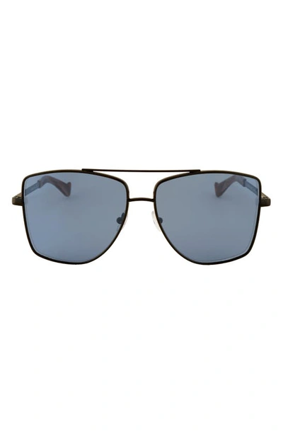 Shop Grey Ant 60mm Dempsey Square Sunglasses In Black/ Blue