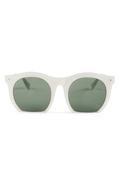 Shop Grey Ant Foundry 51mm Round Sunglasses In White/ Grey