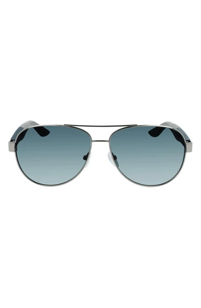 Shop Ferragamo Lifestyle 61mm Aviator Sunglasses In Shiny Light Rutheriu