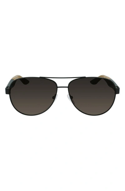 Shop Ferragamo Lifestyle 61mm Aviator Sunglasses In Matte Dark Rutherium