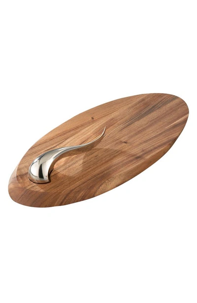 Nambe Swoop Cheese Board With Knife