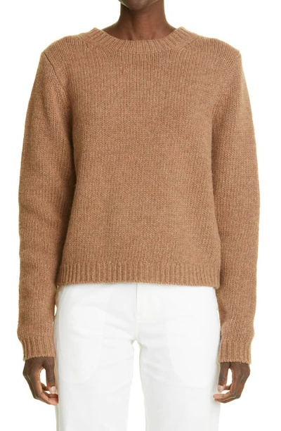 Shop K.ngsley Unisex Fisherman Knit Recycled Wool Sweater In Coffee