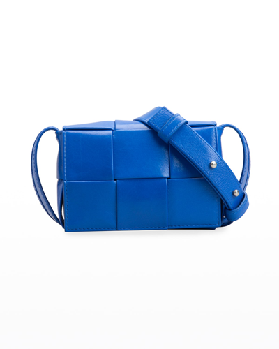 Shop Bottega Veneta Men's Mini Cassette Card Case Bag In Cobalt/ash