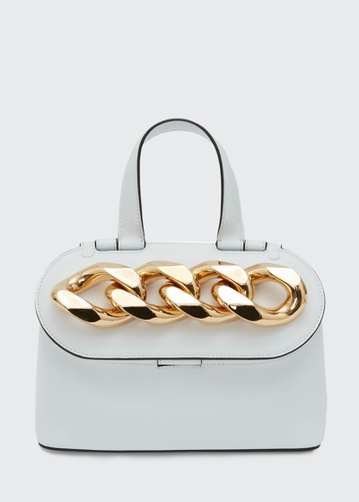 Shop Jw Anderson Smooth Leather Chain-link Small Shoulder Bag In White