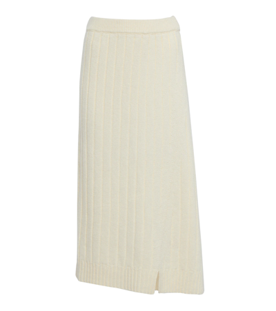 Shop The Row Dejan High-rise Cashmere Knit Skirt In Cream