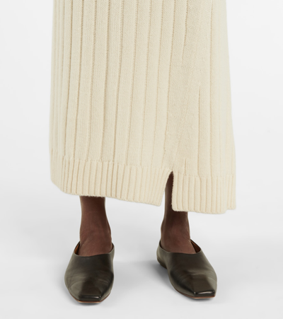 Shop The Row Dejan High-rise Cashmere Knit Skirt In Cream