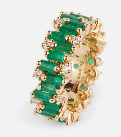 Shop Suzanne Kalan 18kt Gold Ring With Emeralds