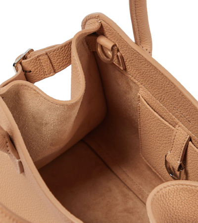 Shop The Row Margaux Small Grained Leather Tote In Light Camel Pld