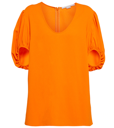 Shop Stella Mccartney V-neck T-shirt In Orange