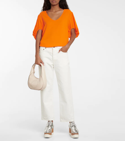 Shop Stella Mccartney V-neck T-shirt In Orange