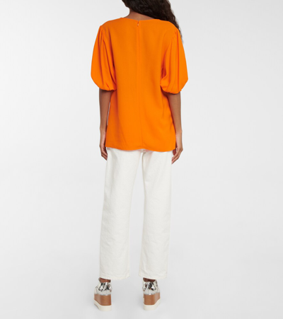 Shop Stella Mccartney V-neck T-shirt In Orange