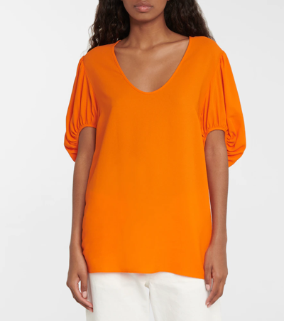 Shop Stella Mccartney V-neck T-shirt In Orange