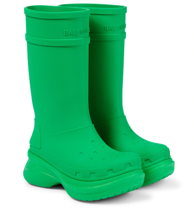 Shop Balenciaga X Crocs Rubber Boots In Green