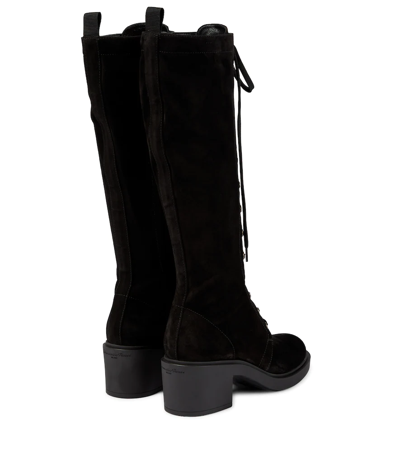 Shop Gianvito Rossi Foster Suede Knee-high Boots In Black