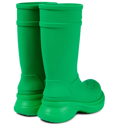 Shop Balenciaga X Crocs Rubber Boots In Green