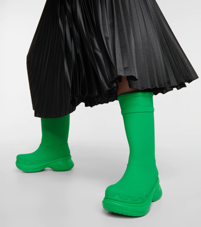 Shop Balenciaga X Crocs Rubber Boots In Green