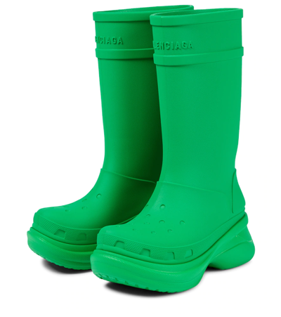 Shop Balenciaga X Crocs Rubber Boots In Green