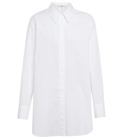 Shop Dorothee Schumacher Poplin Power Cotton-blend Shirt In Pure White