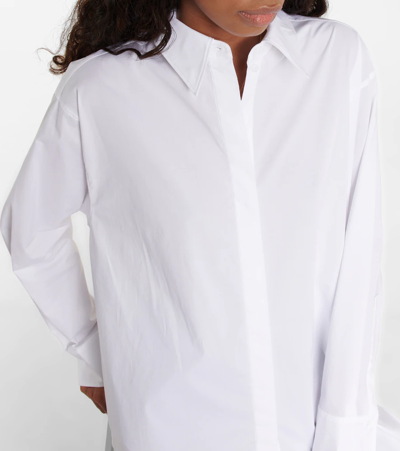 Shop Dorothee Schumacher Poplin Power Cotton-blend Shirt In Pure White