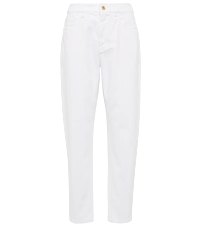 Shop Brunello Cucinelli High-rise Slim Jeans In Bianco