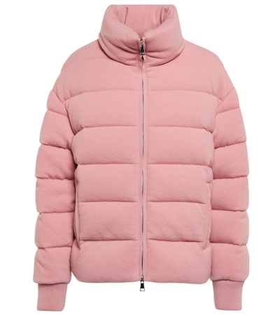 Shop Moncler Cayeux Wool And Cashmere Down Jacket In Pink