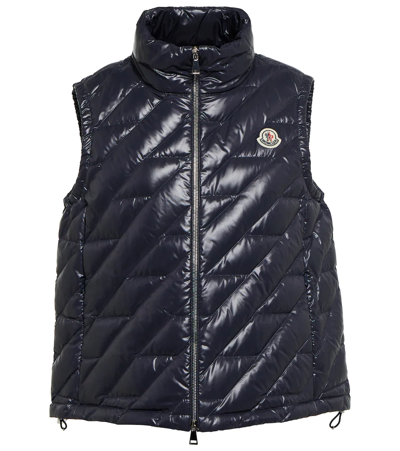 Shop Moncler Lecroisic Quilted Down Vest In Navy