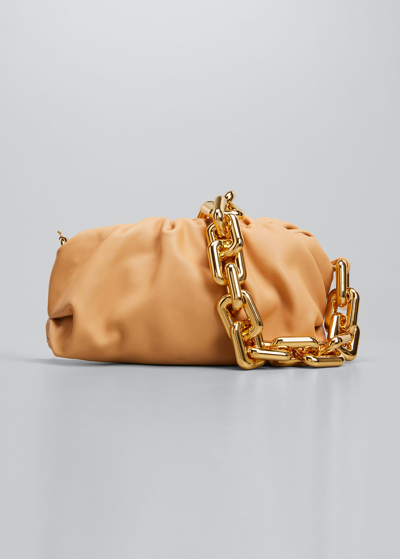 Shop Bottega Veneta The Chain Pouch Teen Shoulder Bag In Almond