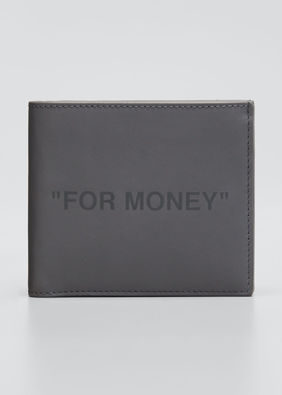 Shop Off-white Men's Debossed Quote Wallet In Grey