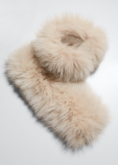 Shop Gorski Fox Fur Cuffs In Iceberg
