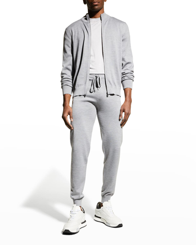Shop Corneliani Men's Full-zip Track Jacket In Grey