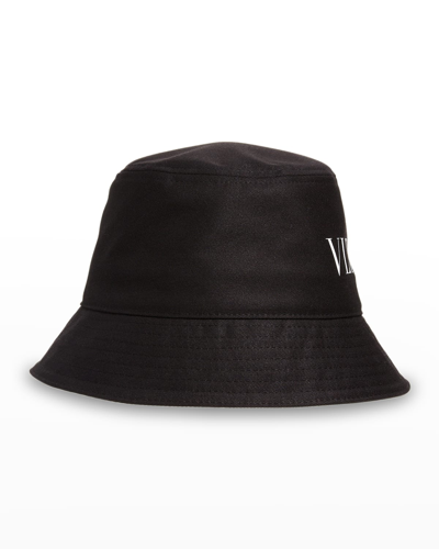 Shop Valentino Men's Vltn Bucket Hat In Black/white