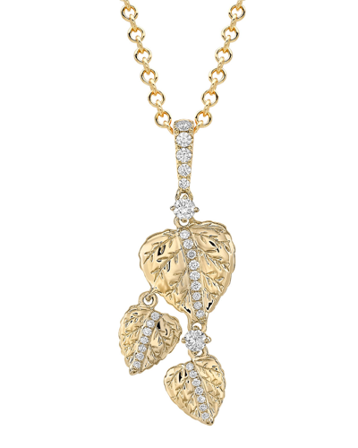 Shop Kiki Mcdonough Lauren 18k Gold Three-leaf Diamond Pendant Necklace