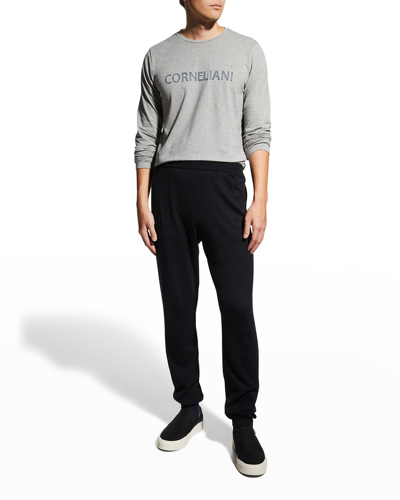 Shop Corneliani Men's Cashmere-blend Jogger Pants In Navy