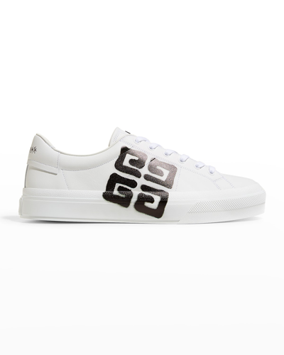 Shop Givenchy X Chito Men's City Court Logo Graffiti Low-top Sneakers In White/black