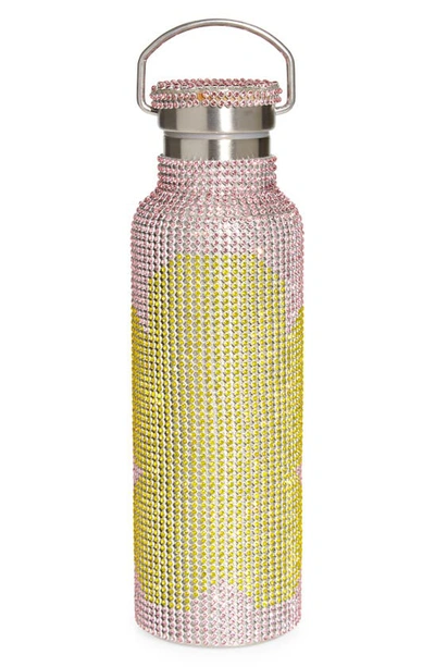 Shop Collina Strada Crystal Embellished Insulated Water Bottle In Yellow Flower