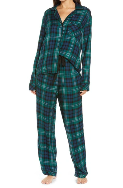 Shop Rails Clara Plaid Pajamas In Midnight Emerald Blue