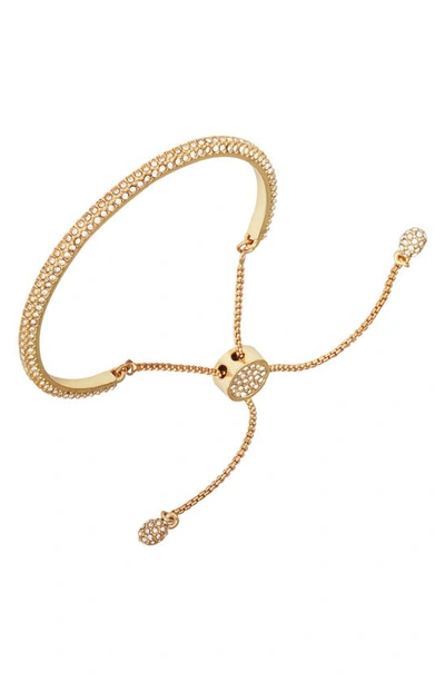 Shop Vince Camuto Pavé Crystal Tennis Slider Bracelet In Gold/ Crystal