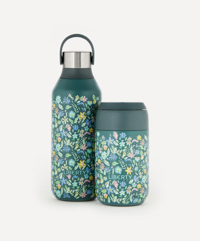 Chilly's Summer Sprigs Series 2 Water Bottle & Coffee Cup Bundle In Pine Green