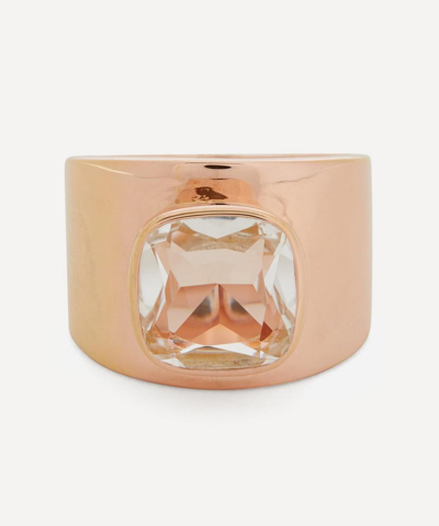 Shop Adore Adorn Rose Gold Plated Vermeil Silver Lilly Clear Quartz Ring
