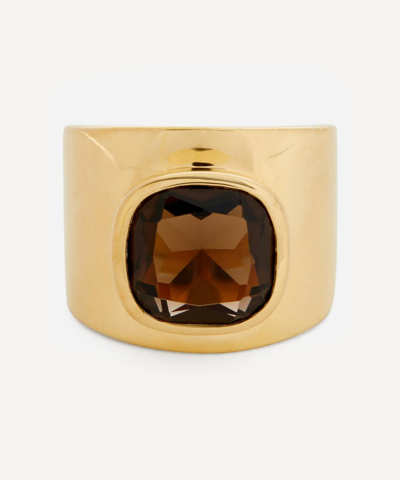 Shop Adore Adorn Gold Plated Vermeil Silver Lilly Smoky Quartz Ring