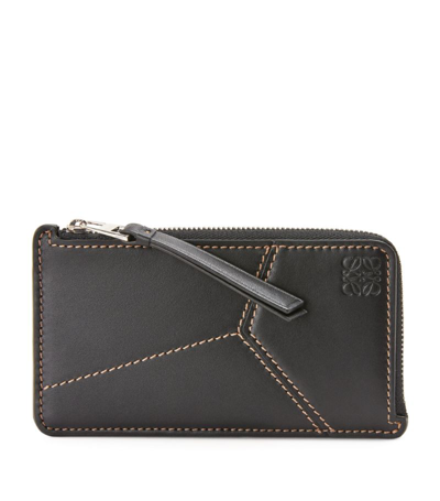 Shop Loewe Leather Puzzle Coin And Card Holder In Black