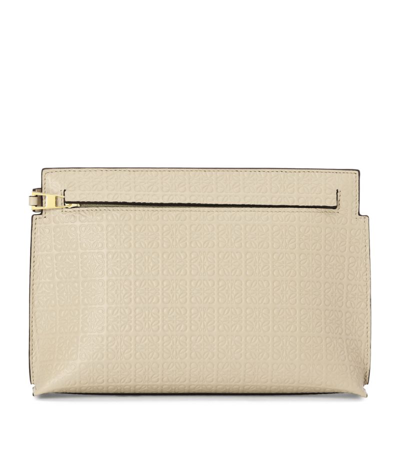 Shop Loewe Mini Leather Repeat T Pouch In Beige
