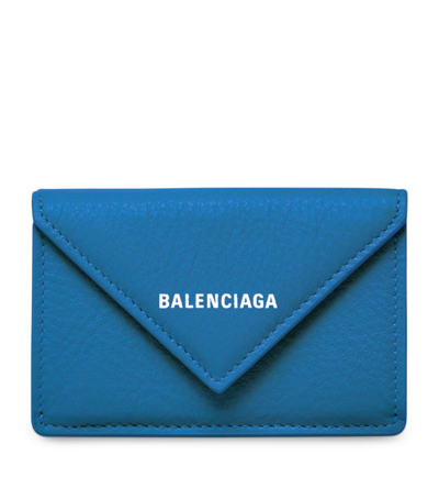 Shop Balenciaga Mini Leather Papier Wallet In Black